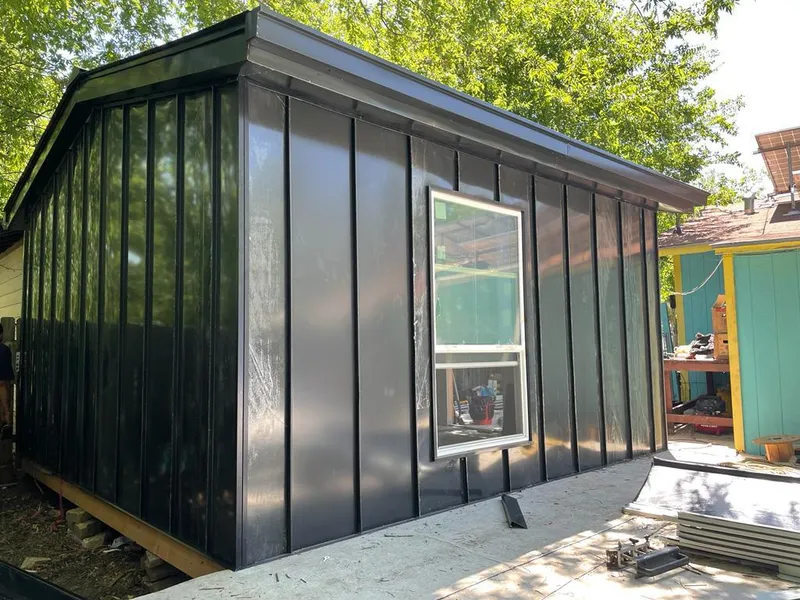 Black standing seam metal wall panels for Metal Roof Installation in Cerritos